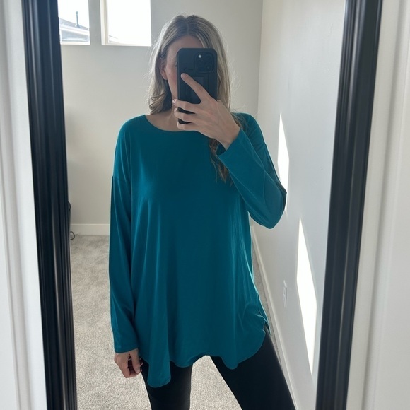 Eileen Fisher Blue Long Sleeve Tunic - Picture 4 of 5